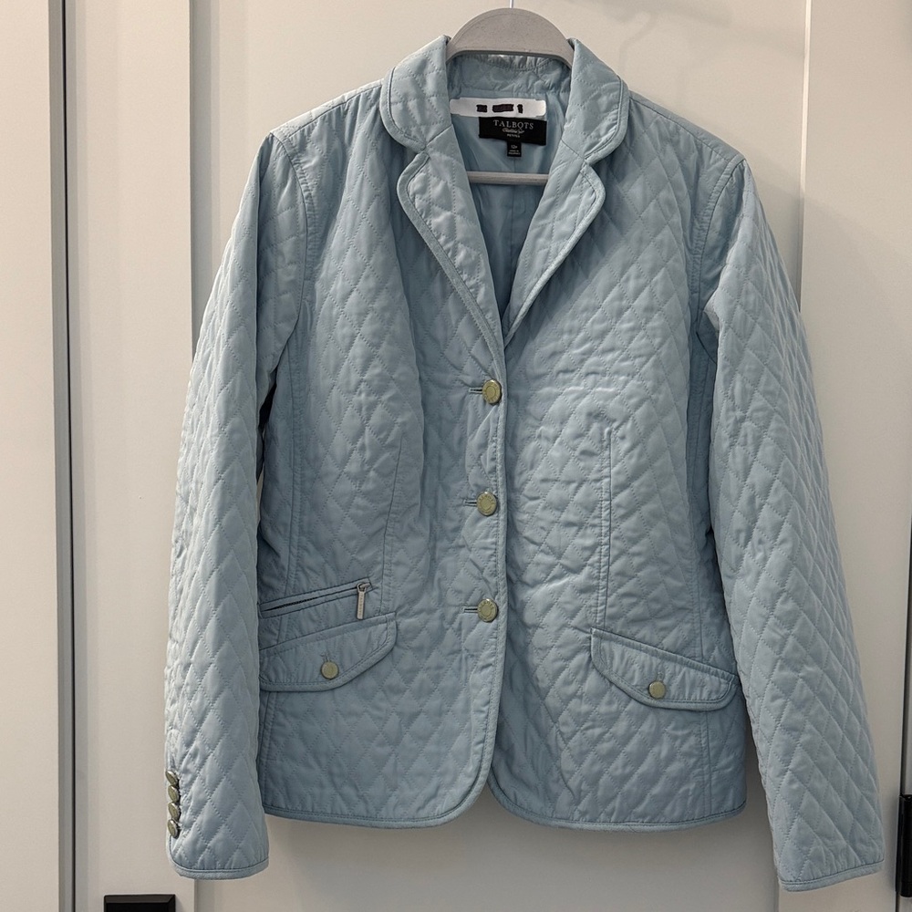 Talbots Sky Blue Quilted Puffer Jacket